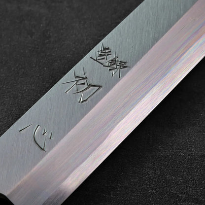Yanagiba with a 300mm blade and kanji on the blade, details clearly visible.