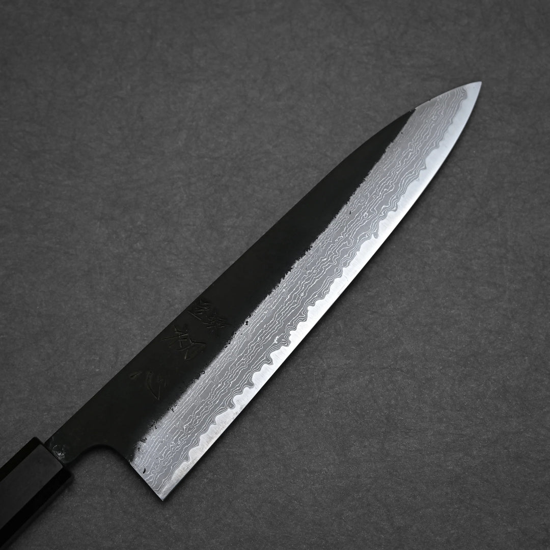 ざくろ Shinkiro kurouchi damascus AS gyuto 210mm (8