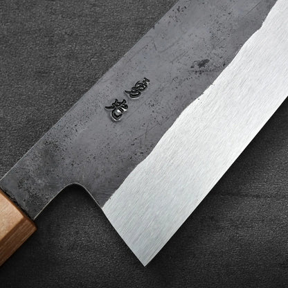 Gyuto with a wooden handle, featuring a tall profile and 210mm blade, is shown in the image.