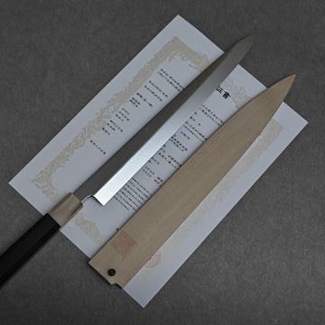 kenji様用 Kenji Togashi shirogami#1 honyaki yanagiba 300mm – Zahocho Knives