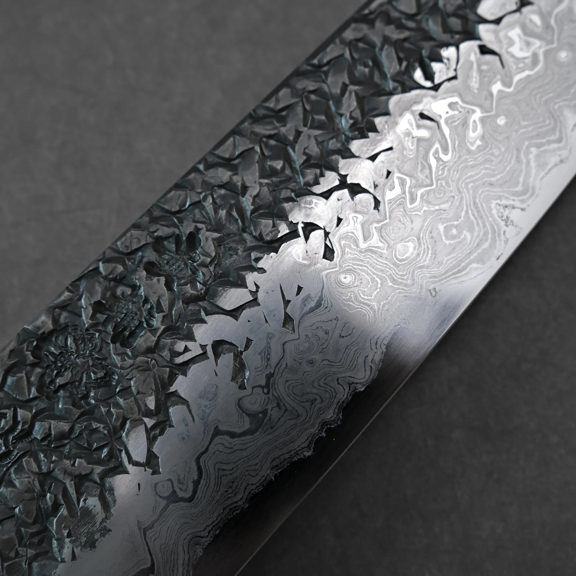KISUKE MANAKA 間中 ENN 青一鋼 ダマスカス 牛刀 240mm 間中刃物 貴輔 牛刀 【黒琰- KOKU ENN】 青紙一号 積層（青紙2号