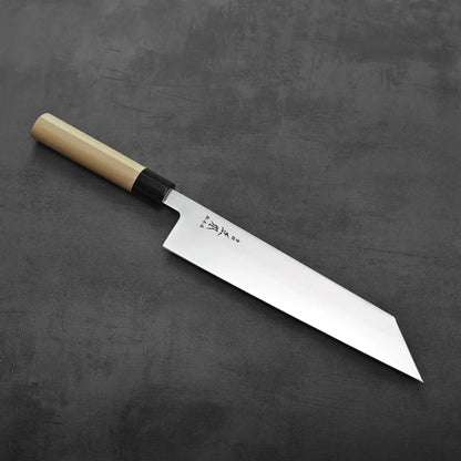 Kiritsuke gyuto with saya and a wooden handle.