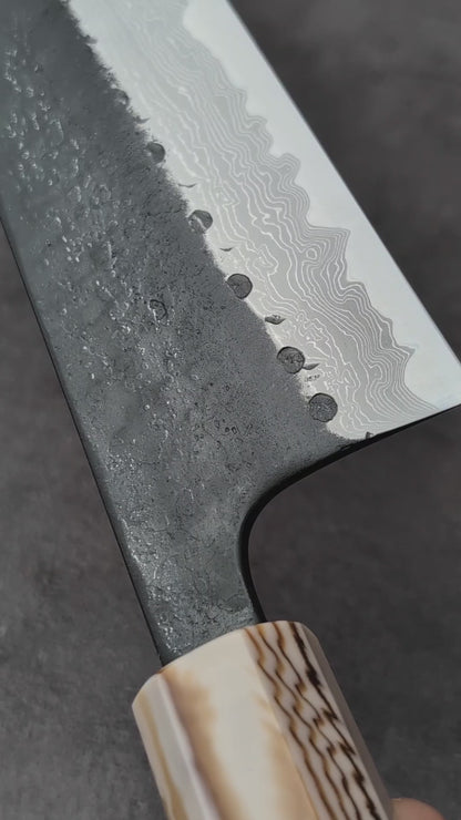 Hatsukokoro Shinkiro (unstamped) kurouchi damascus AS gyuto 240mm