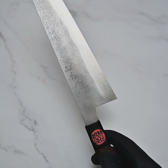 Video of 240mm Shigeki Tanaka nashiji ginsan gyuto knife