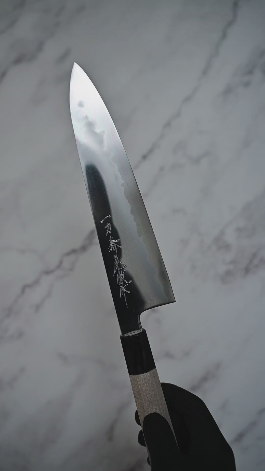 Yoshikazu Tanaka aogami#1 tall gyuto 240mm – Zahocho Knives Tokyo