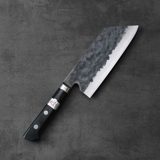 Bunka knife with a black handle, measuring 175x60mm, is shown resting on its side.