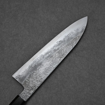 Yoshihide Masuda aogami#1 damascus santoku 180mm – Zahocho Knives