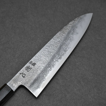 Yoshihide Masuda aogami#1 damascus santoku 180mm – Zahocho Knives