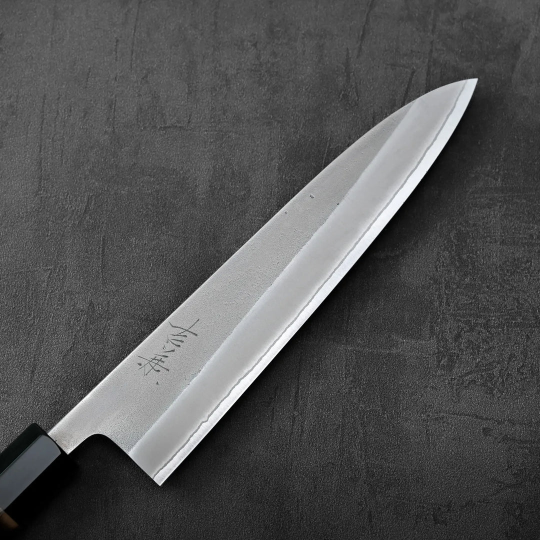 Yoshikane nashiji shirogami#2 gyuto 210mm - burnt chestnut