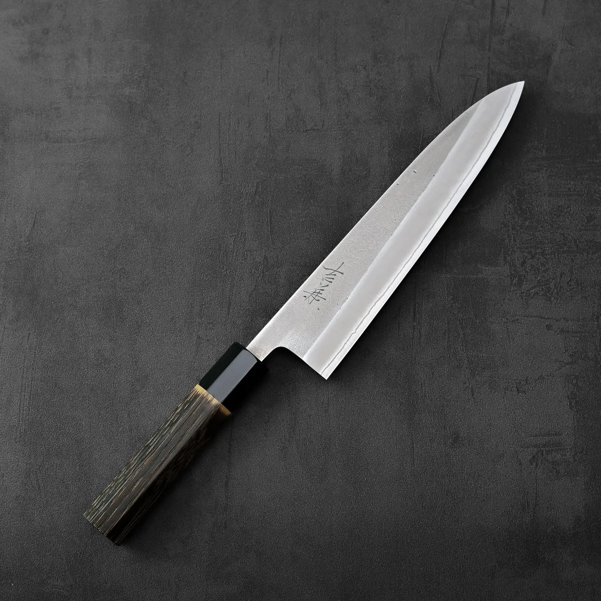 Yoshikane nashiji shirogami#2 gyuto 210mm - burnt chestnut