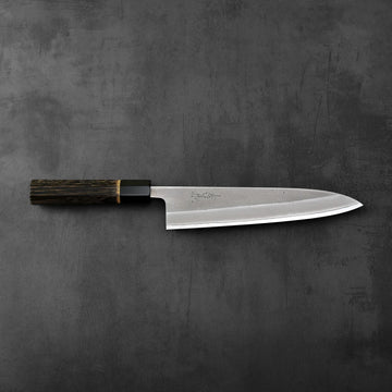 Yoshikane nashiji shirogami#2 gyuto 210mm - burnt chestnut