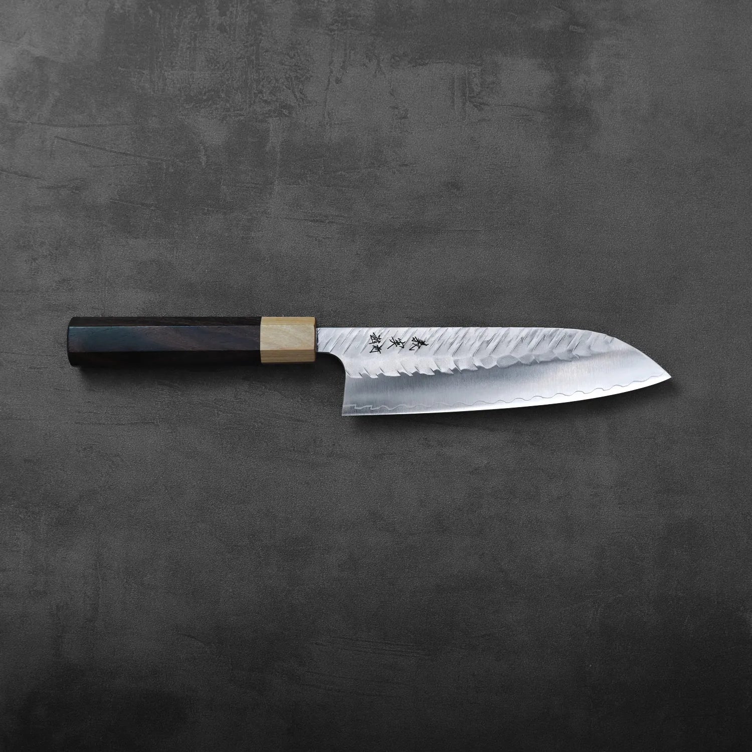 Yoshimi Kato tsuchime STRIX santoku 170mm – Zahocho Knives Tokyo