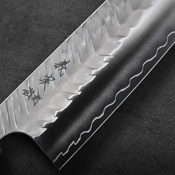 Yoshimi Kato tsuchime STRIX santoku 170mm – Zahocho Knives Tokyo