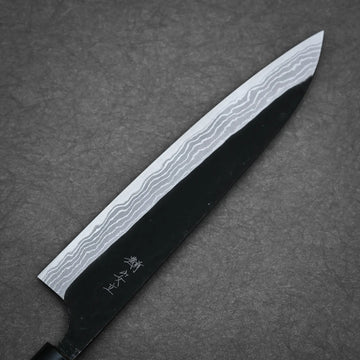 Anryu kurouchi damascus shirogami#2 gyuto 210mm – Zahocho Knives Tokyo