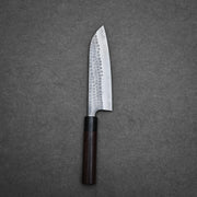 170mm Anryu knife tsuchime aogami#2 santoku presenting full blade outline