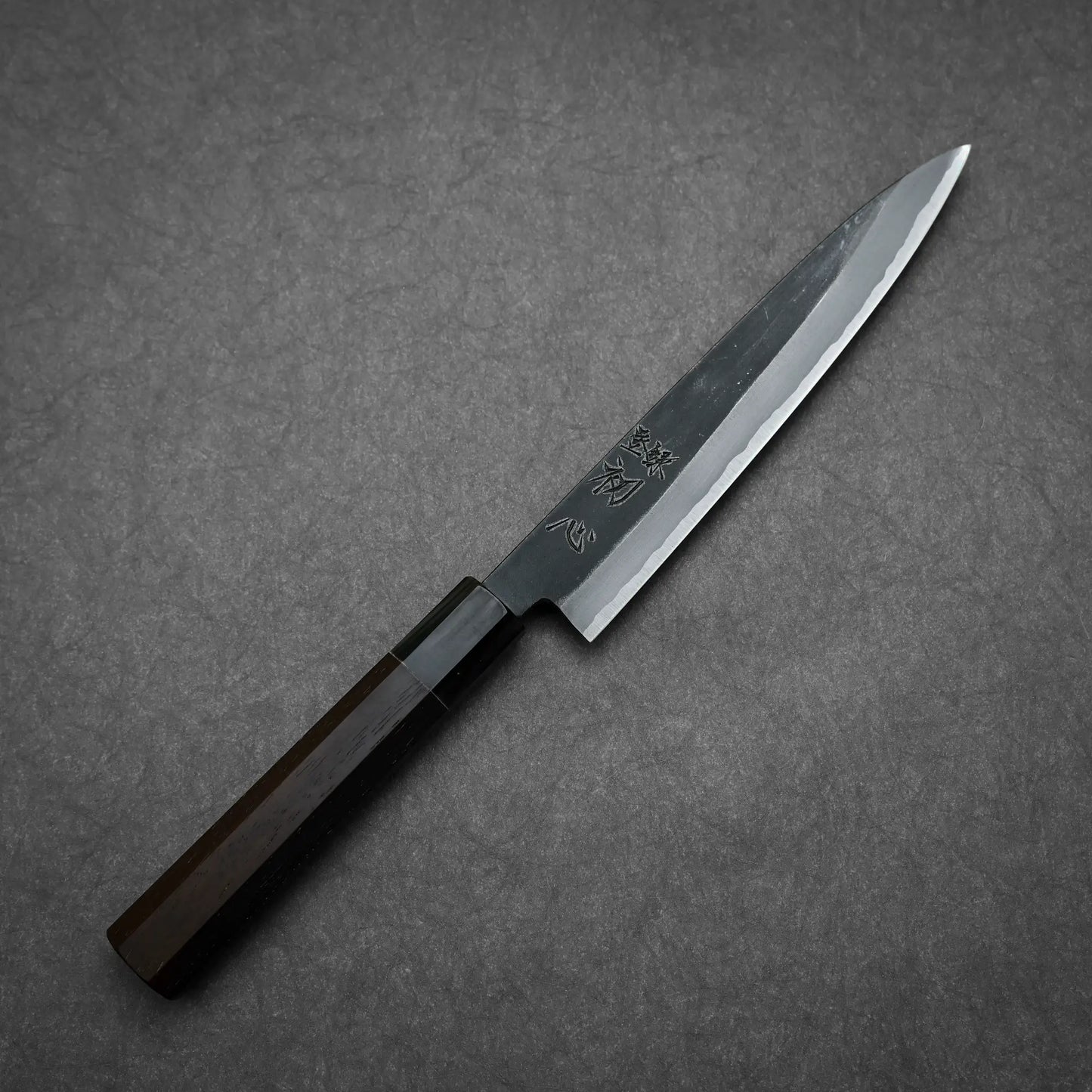 150mm Hatsukokoro Aosagi kurouchi aogami#2 petty knife showing complete blade profile