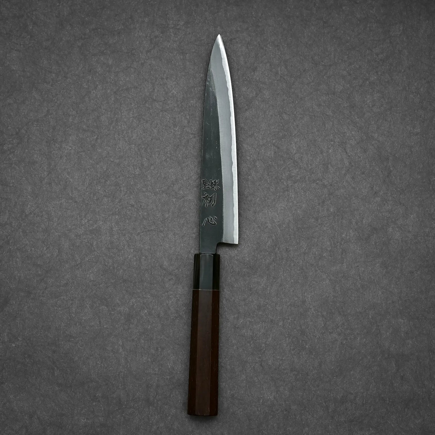 150mm Hatsukokoro Aosagi kurouchi aogami#2 petty knife showing entire blade length