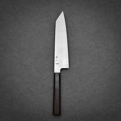 210mm Hatsukokoro FAXR2 kirituske gyuto knife showing full profile view