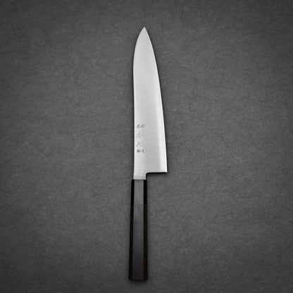 210mm Hatsukokoro Hayabusa SG2 gyuto knife showing full profile view