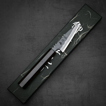 Hatsukokoro kurouchi aogami#2 petty knife 80mm – Zahocho Knives Tokyo