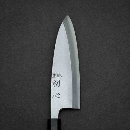 180mm Hatsukokoro Shirasagi ginsan deba knife primary side view