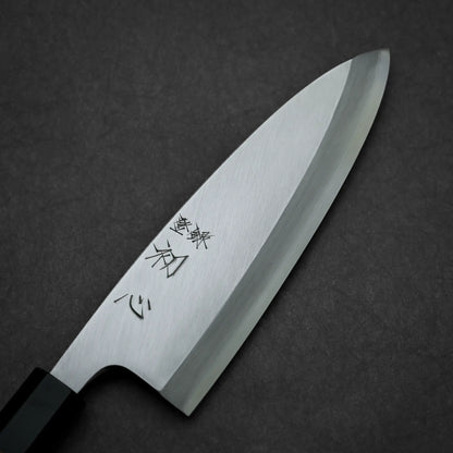 180mm Hatsukokoro Shirasagi ginsan deba knife main side view