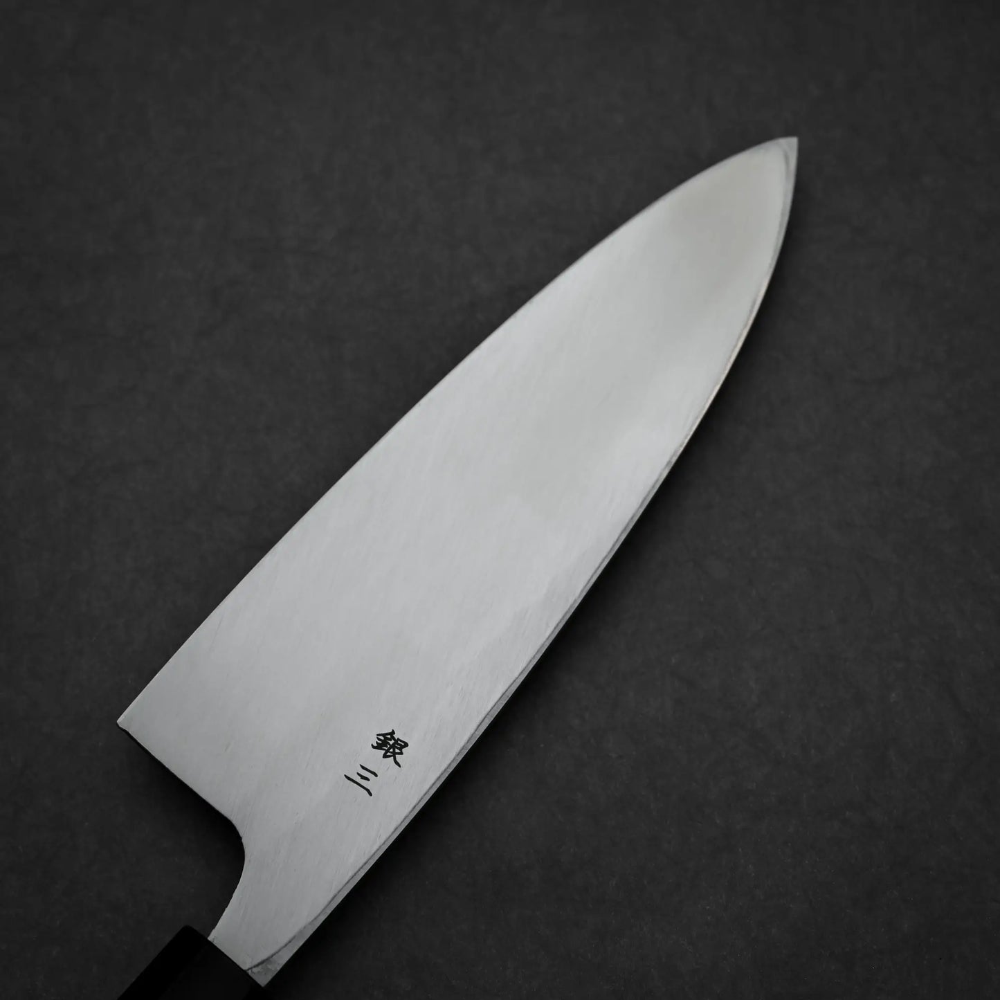 180mm Hatsukokoro Shirasagi ginsan deba knife left side view