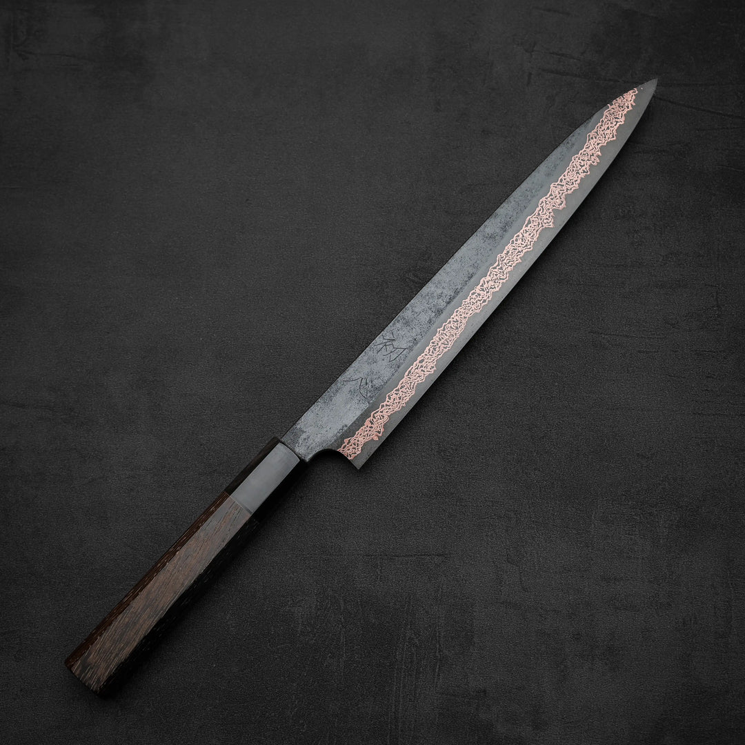 Hatsukokoro Yorokobi SLD kurouchi copper damascus sujihiki 240mm Hatsukokoro Yorokobi SLD kurouchi copper damascus sujihiki 240mm