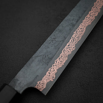 Hatsukokoro Yorokobi SLD kurouchi copper damascus sujihiki 240mm
