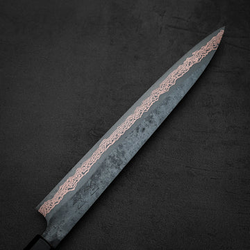 Hatsukokoro Yorokobi SLD kurouchi copper damascus sujihiki 240mm Hatsukokoro Yorokobi SLD kurouchi copper damascus sujihiki 240mm