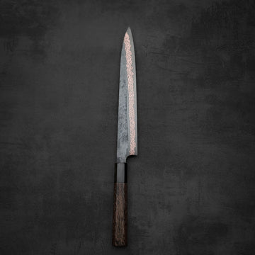 Hatsukokoro Yorokobi SLD kurouchi copper damascus sujihiki 240mm