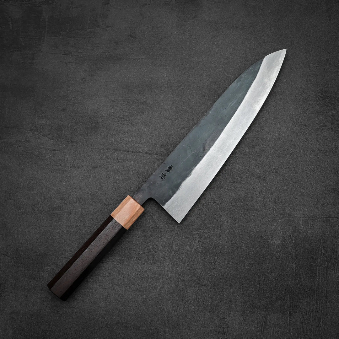 Isamitsu kurouchi shirogami#1 gyuto 210mm | Zahocho Knives Tokyo
