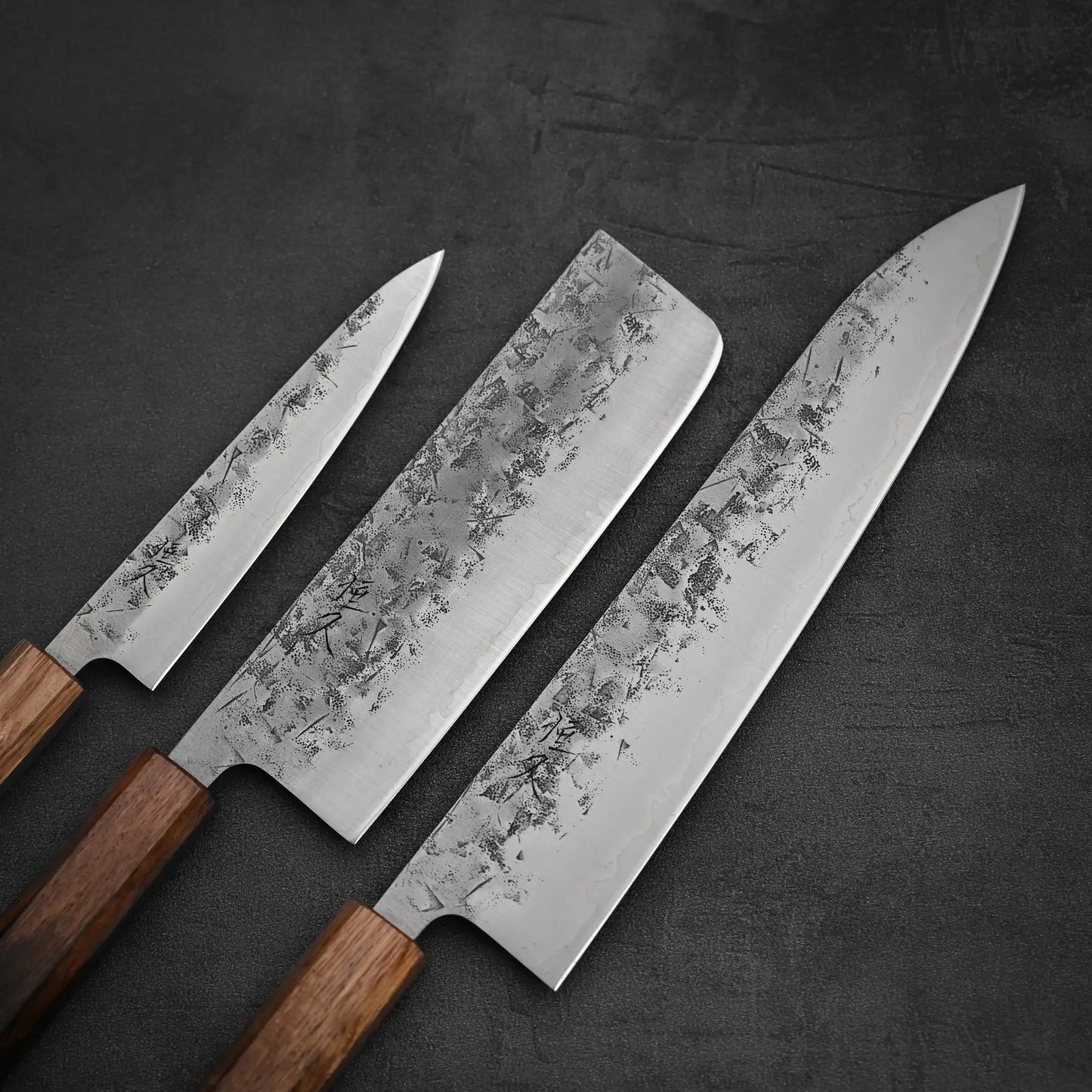 Tsunehisa nashiji SLD gyuto 240mm, nakiri 170mm and petty 140mm knife set