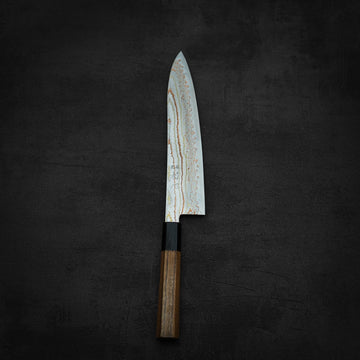 Hatsukokoro Habayusa aogami#2 rainbow damascus gyuto 210mm