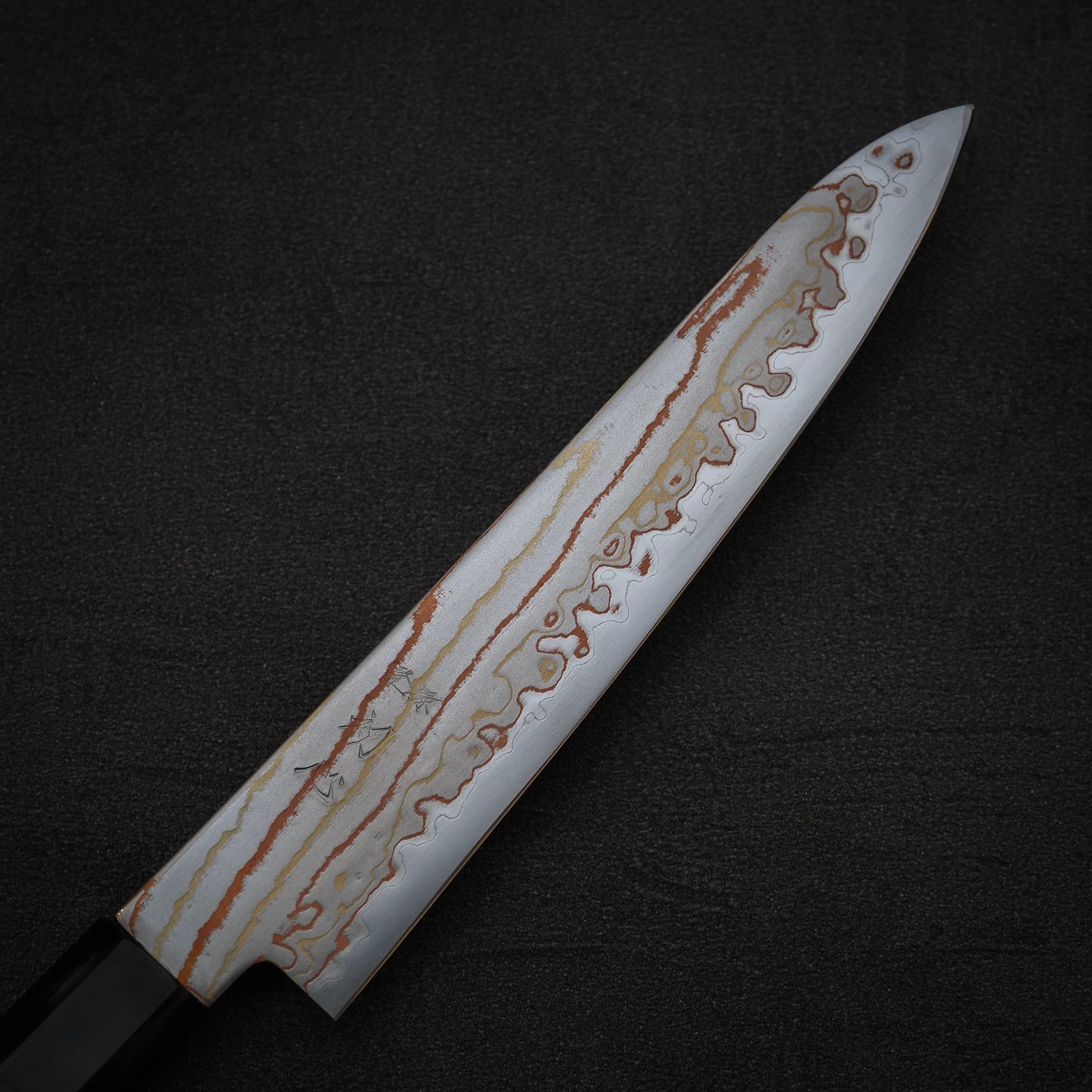 Hatsukokoro Habayusa aogami#2 rainbow damascus petty knife 150mm