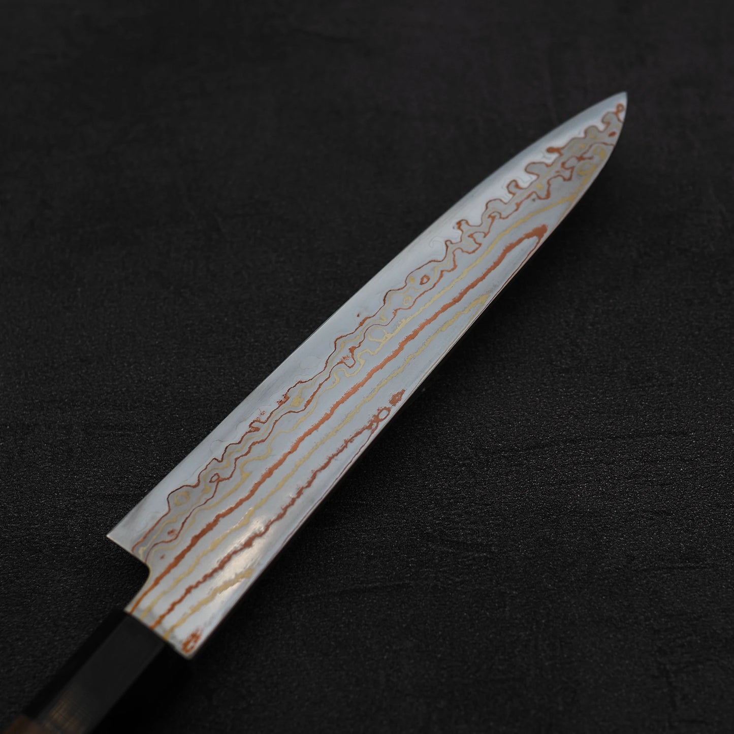 Hatsukokoro Habayusa aogami#2 rainbow damascus petty knife 150mm