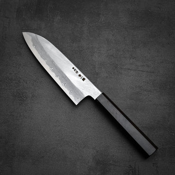 OKAMU (*^▽^*)// Nakagawa aogami#1 damascus santoku 180mm – Zahocho Knives Tokyo