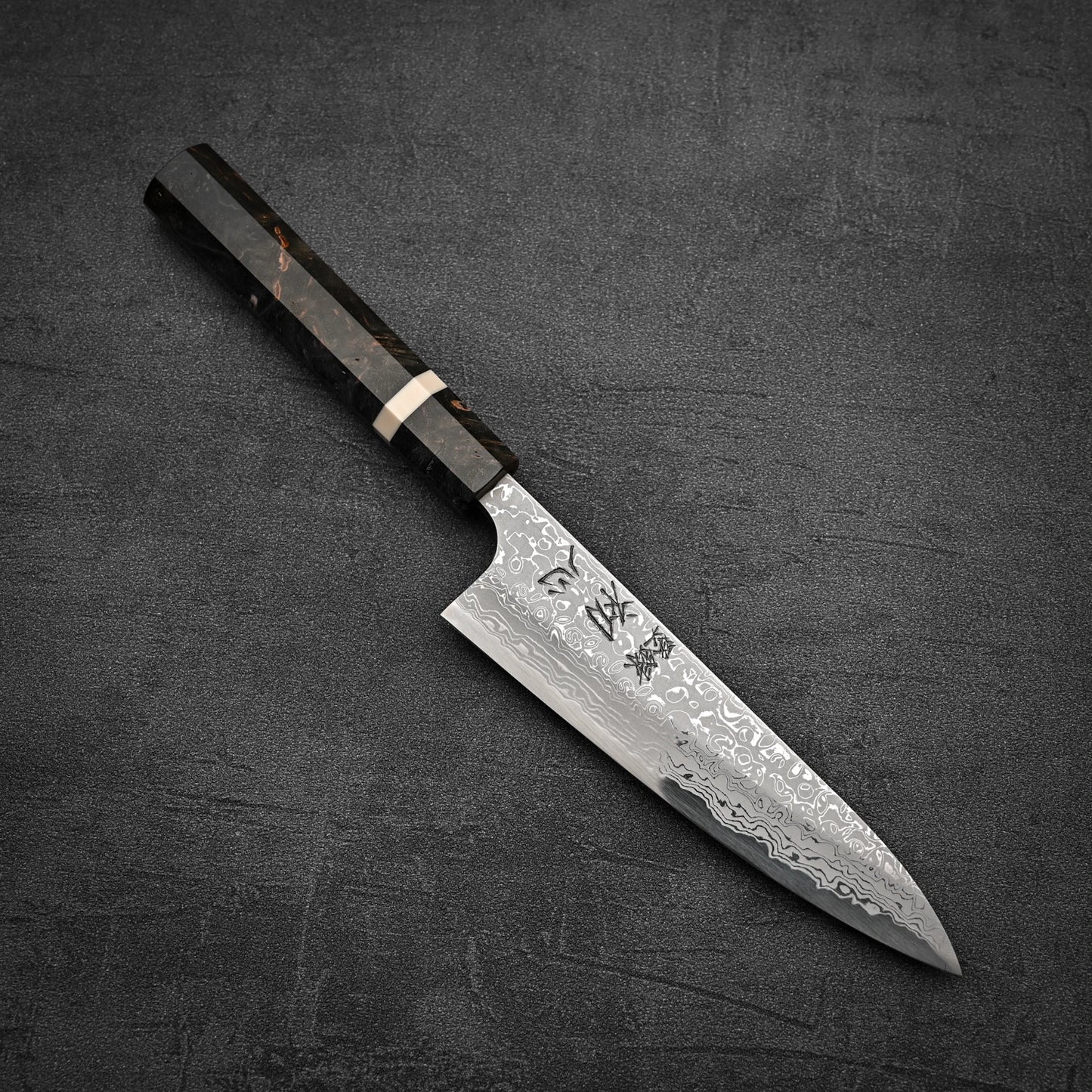 Hatsukokoro x Yauji damascus aogami#2 single bevel petty knife 150mm