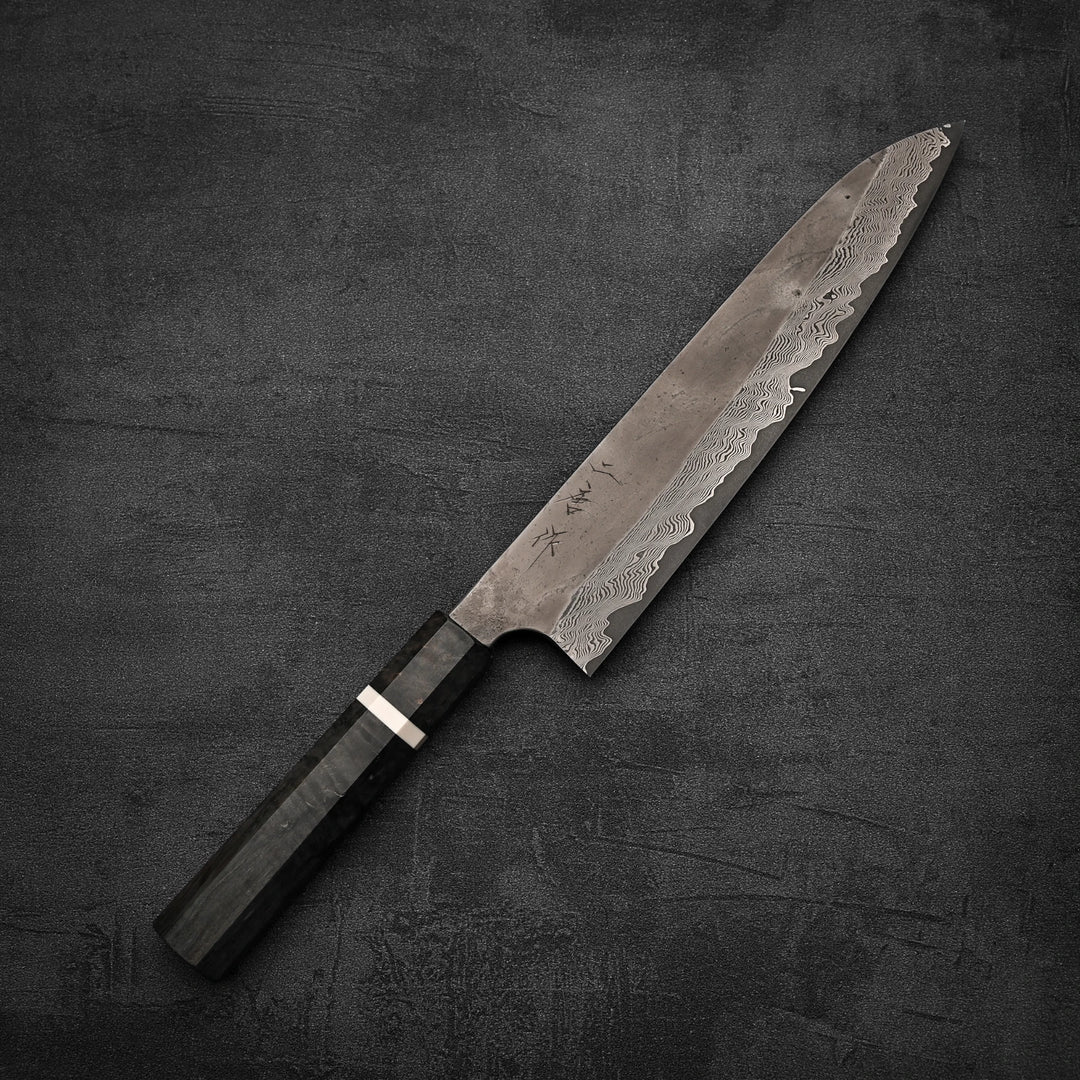 Nigara Kurozome damascus ginsan gyuto 240mm – Zahocho Knives Tokyo