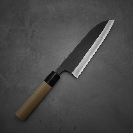 Top view of Shigefusa kurouchi 165mm santoku
