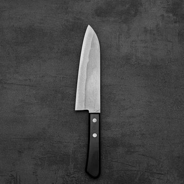 Shigeki Tanaka nashiji damascus VG10 santoku – Zahocho Knives Tokyo