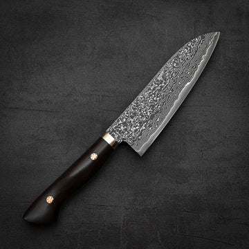 Shigeki Tanaka R2 damascus santoku 170mm - ironwood – Zahocho