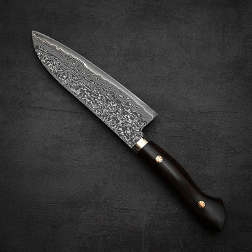 Shigeki Tanaka R2 damascus santoku 170mm - ironwood – Zahocho