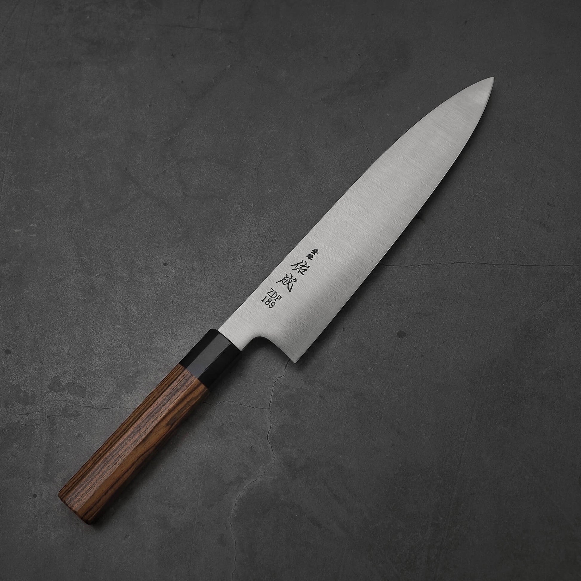 Top view of 240mm Sukenari ZDP189 gyuto knife
