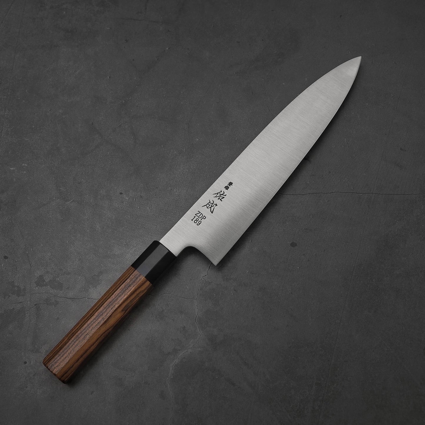 Top view of 240mm Sukenari ZDP189 gyuto knife