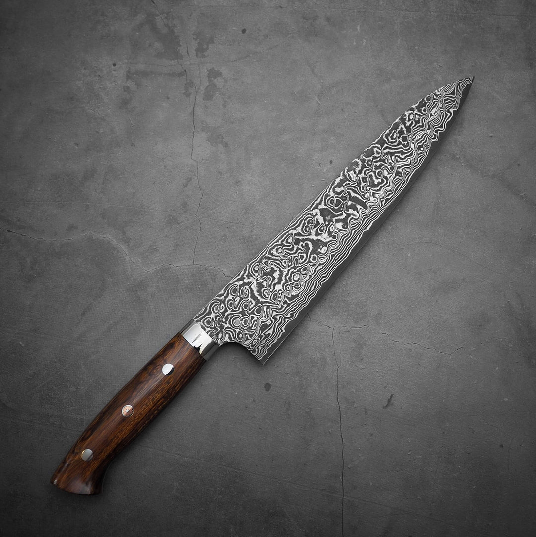 Takeshi Saji's Japanese Santoku Kitchen Knife VG10 Black Damascus