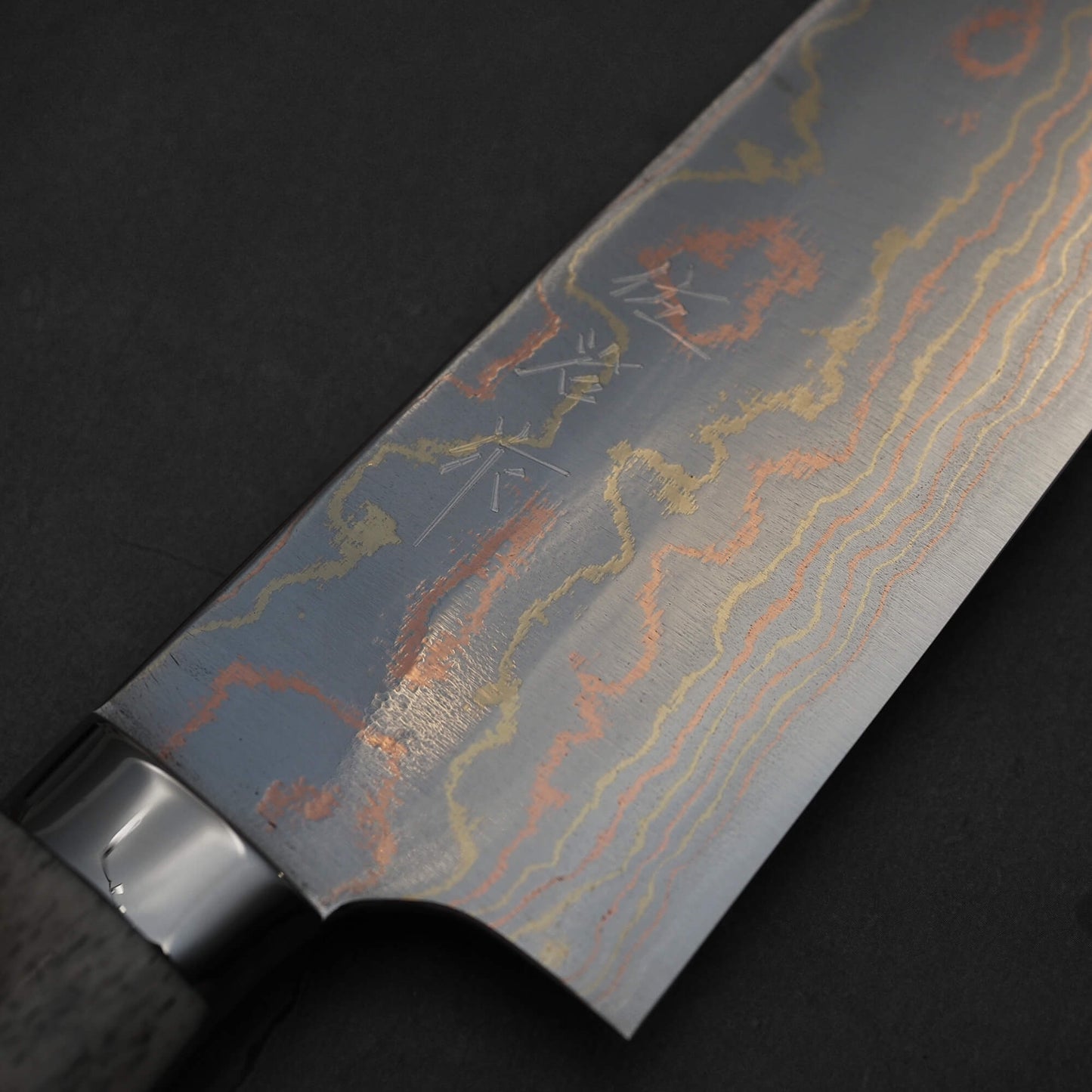 Takeshi Saji rainbow damascus aogami#2 bunka stag handle 180mm