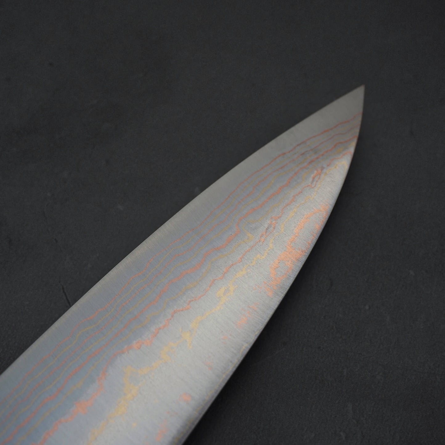 Takeshi Saji rainbow damascus aogami#2 gyuto stag handle 210mm