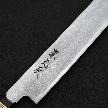 Yoshikazu Ikeda aogami#1 damascus sakimaru sujihiki 330mm