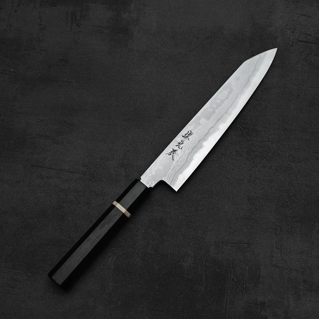 Yoshikazu Ikeda aogami#1 damascus slim ktip gyuto 210mm – Zahocho